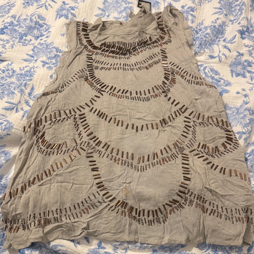 Free People Embellished Sleeveless Tope